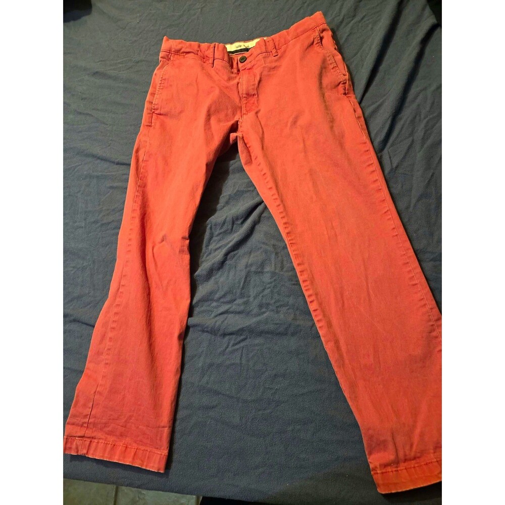 Goodthreads Chino Pants Mens 33x28 Pink Slim Fit Twill Cotton Flat Front